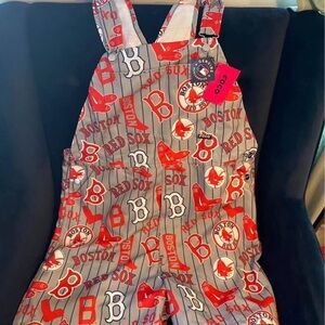 Boston Red Sox Men's Overalls - Red and Gray